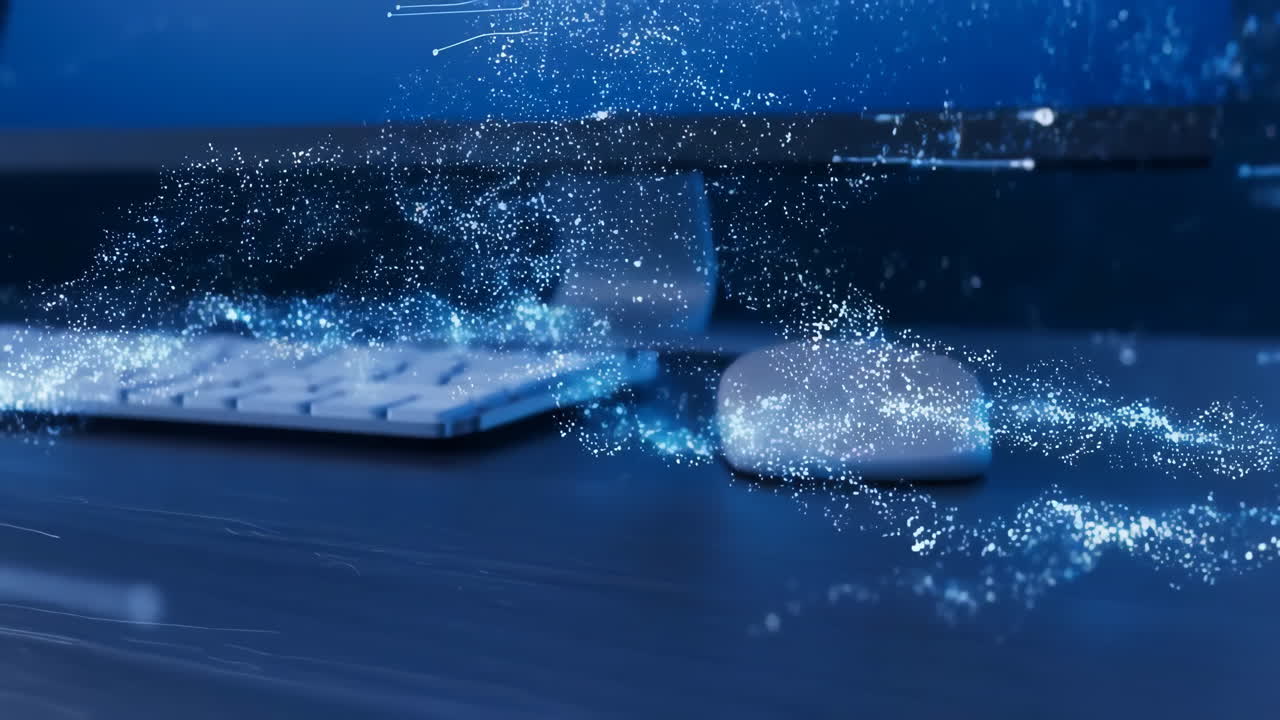 Abstract Digital Data Flow on a Computer Desktop