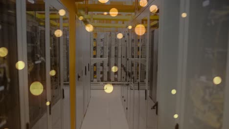 Animation-of-lights-and-dots-floating-over-servers