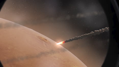 meteor impact on a planet