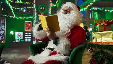 santa claus reading a book