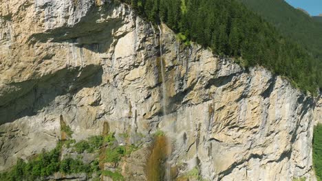 aerial view of the staubbach waterfall in lauterbrunnen, switzerland