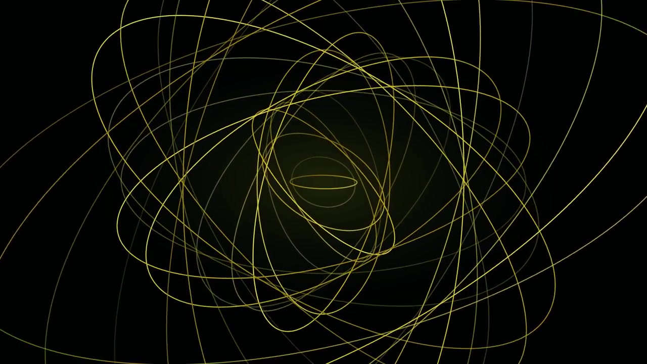 Abstract Motion Graphics with Rotating Golden Rings
