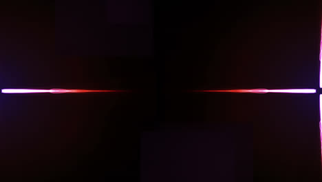 animation of glowing pink energy currents moving to centre from left and right, on black