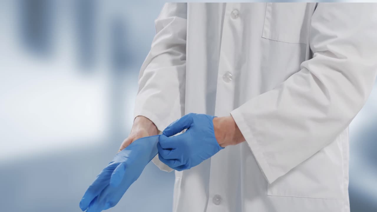 animación de un médico caucásico en el hospital