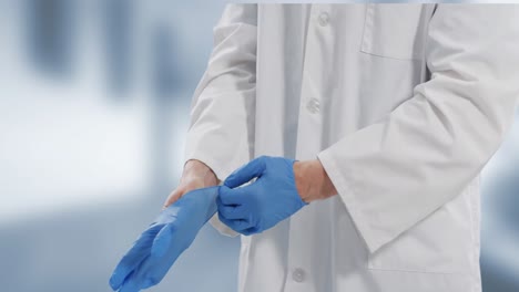 animation des kaukasischen männlichen arztes über das krankenhaus