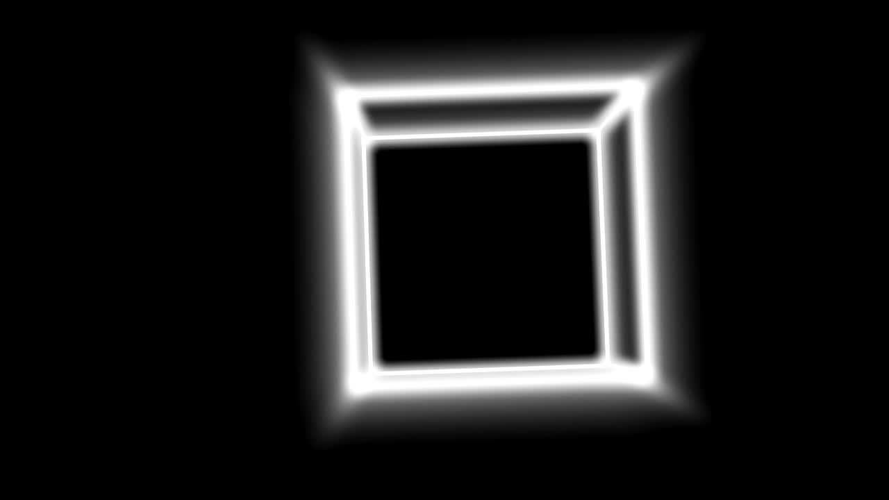 cubo de neón brillante abstracto giratorio adecuado para su uso en un video musical