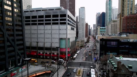 n mies van der rohe way with e delaware pl intersection in the middle of downtown chicago, illinois, usa