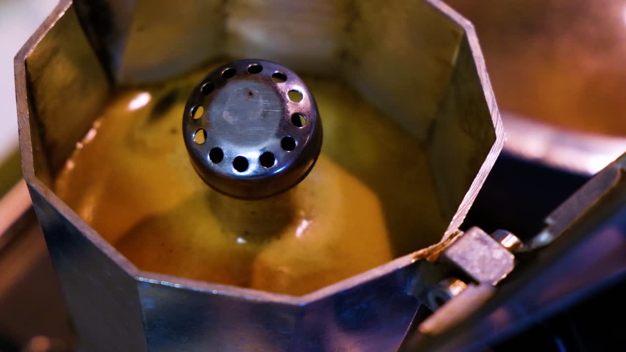 coffee traditional preparation close-up slow motion