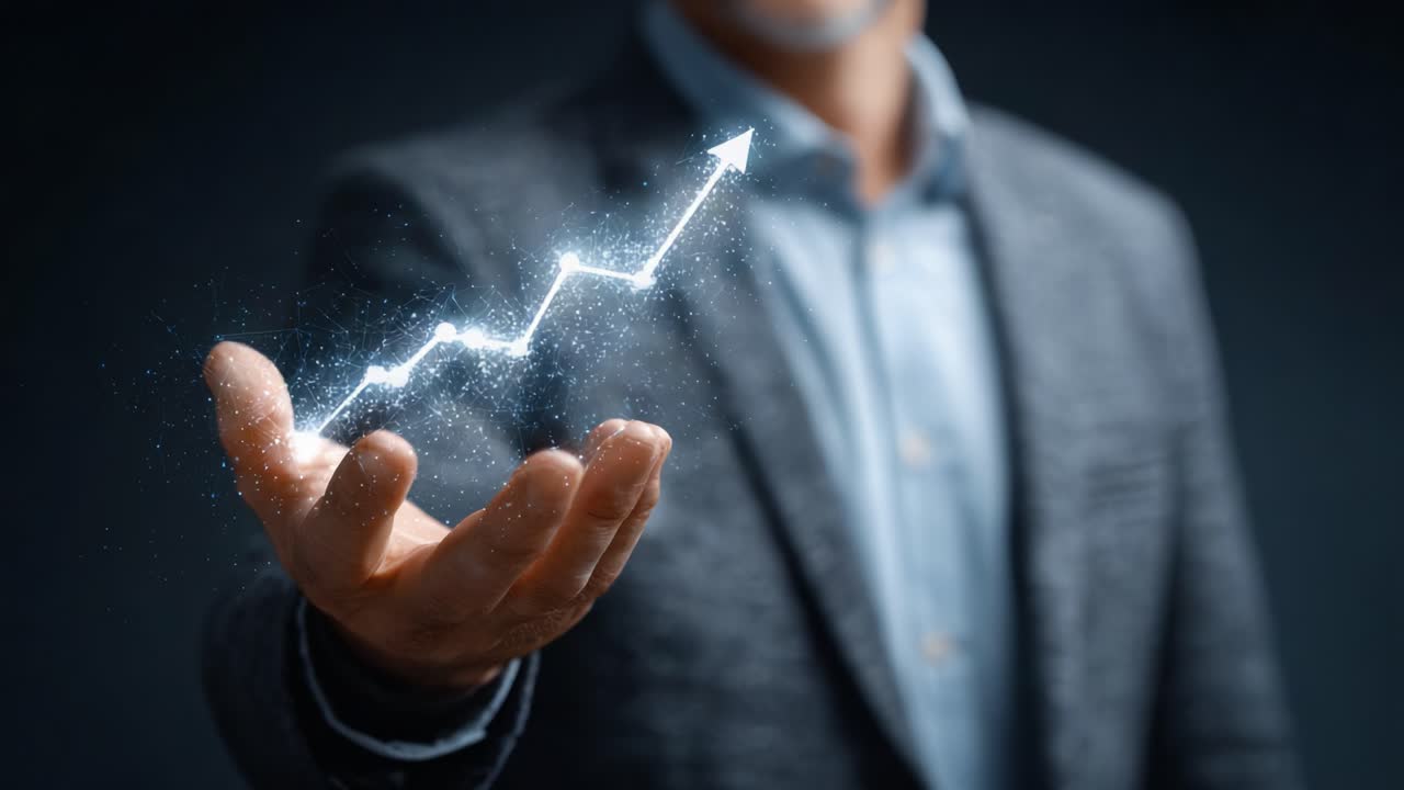 A Professional Guide to Growth Visualization: Leveraging Hand Actions to Illustrate Positive Trends and Financial Success in Business Metrics