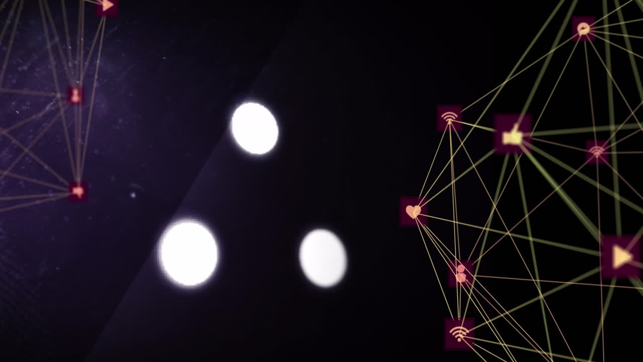 animación de la red de conexiones sobre fondo negro