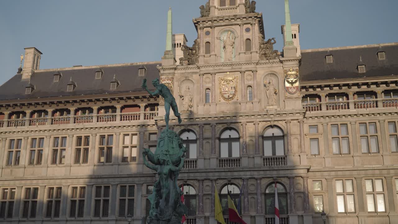 Brabo Fountain and Grote Markt in Antwerp, Belgium