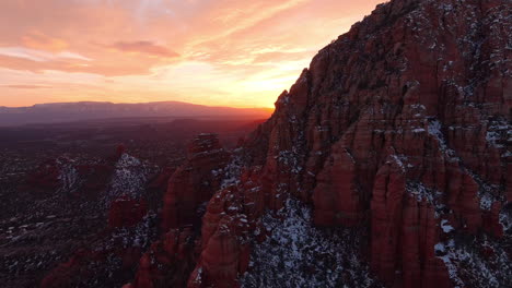 magical sunset revealed on horizon behind capitol butte