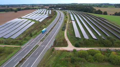 next to the freeway a20 in germany is a solar park