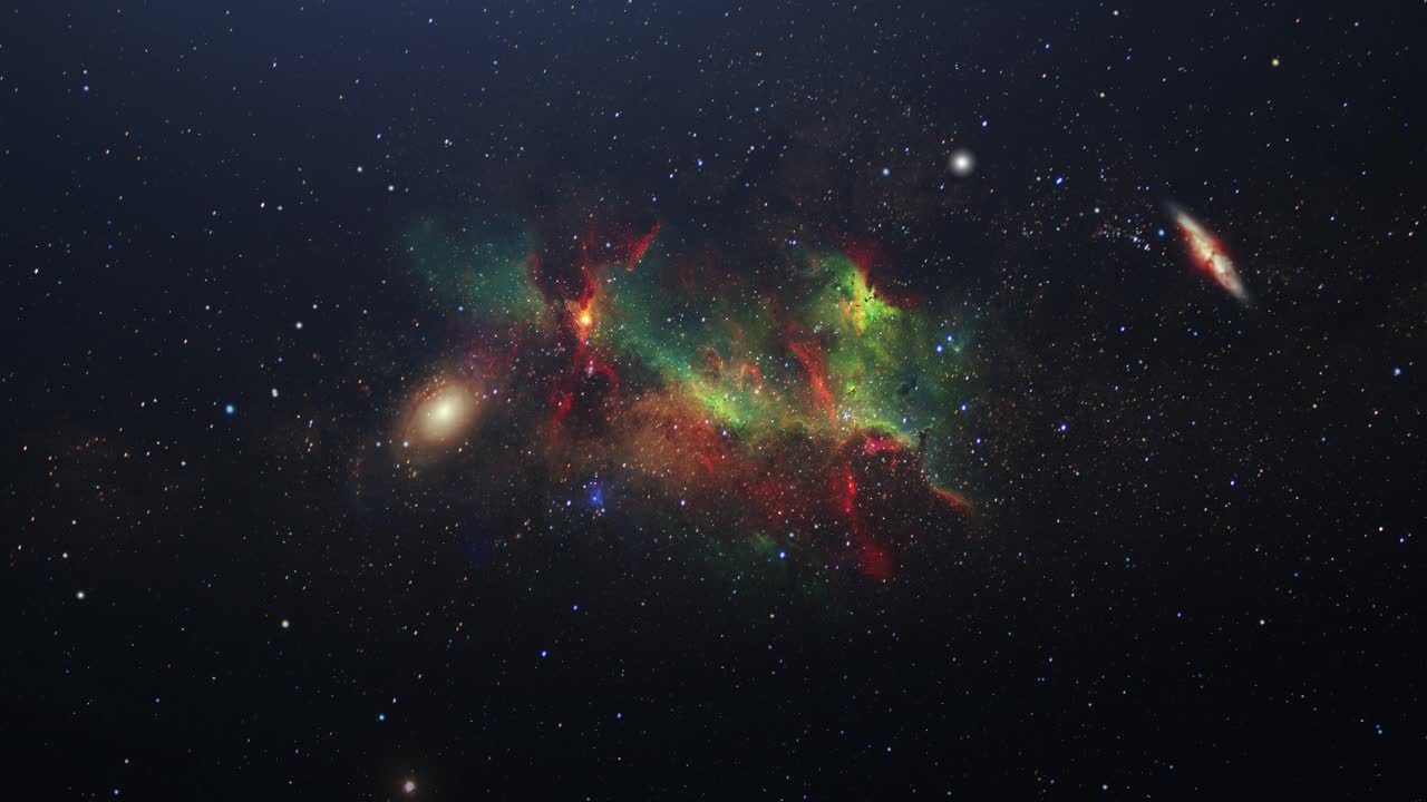 la galaxia en el centro de la nebulosa 4k