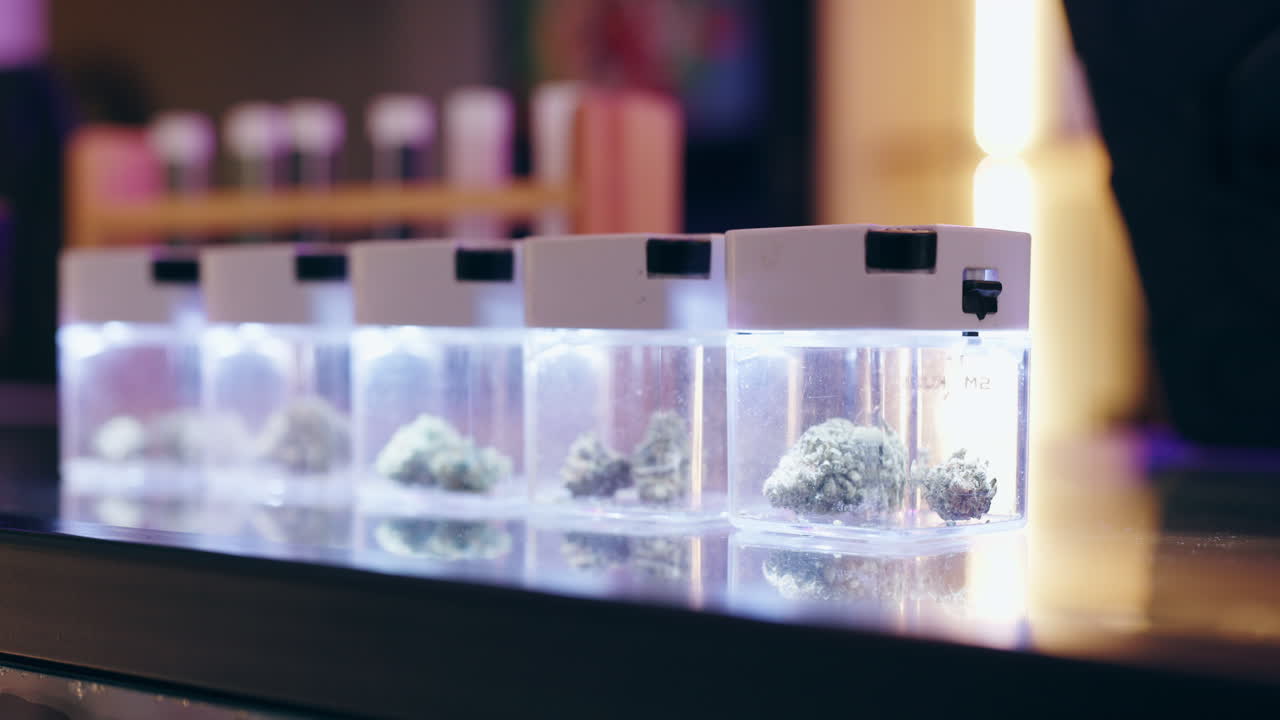 Cannabis buds in jars