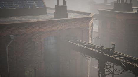 abandoned factory empty because of the coronavirus covid-19 epidemic