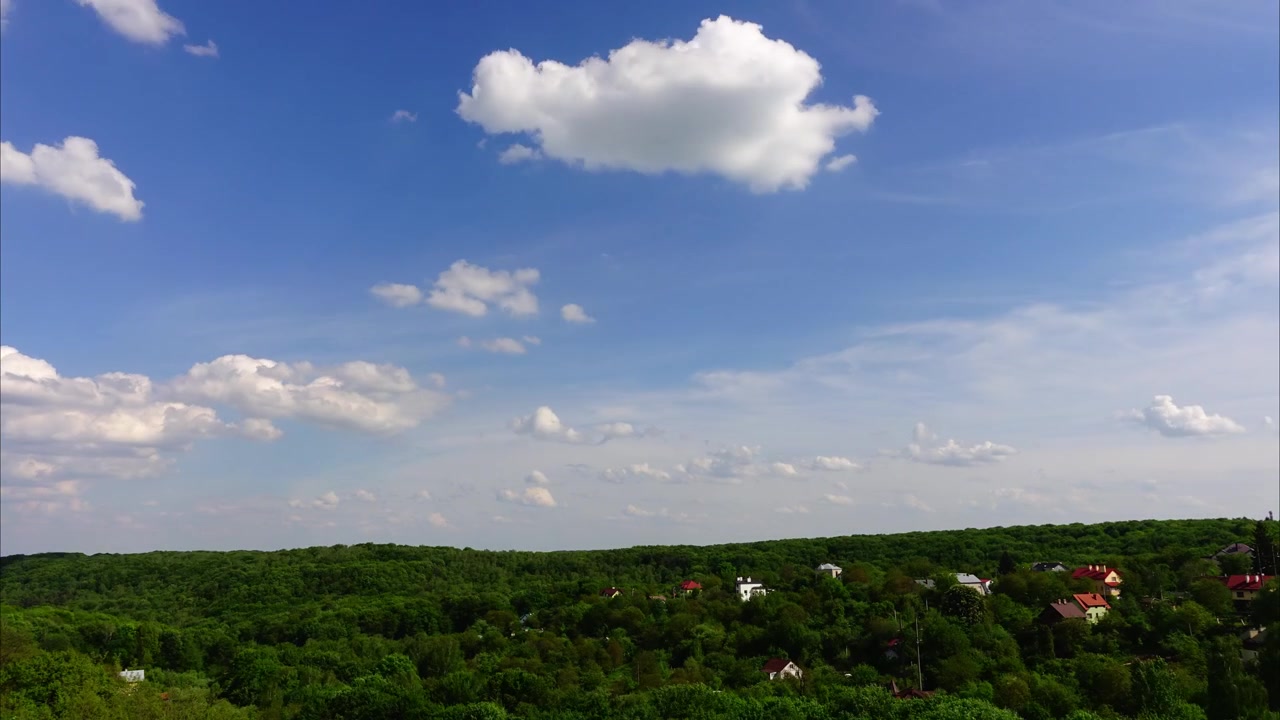Clouds in the sky. Shooting of time lapse.