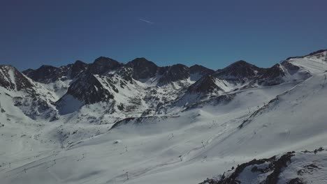 aerial view of the grandvalira peaks with skiing slopes