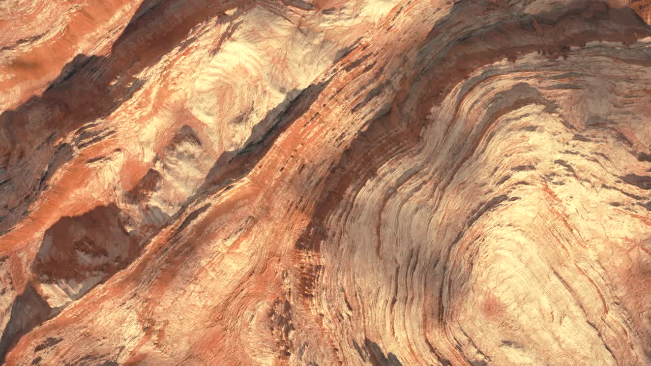 다채로운 협곡의 공중 풍경