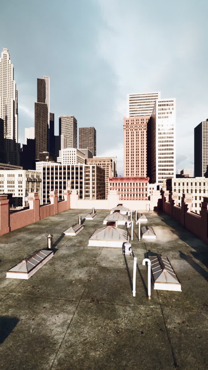Una vista della città da un tetto