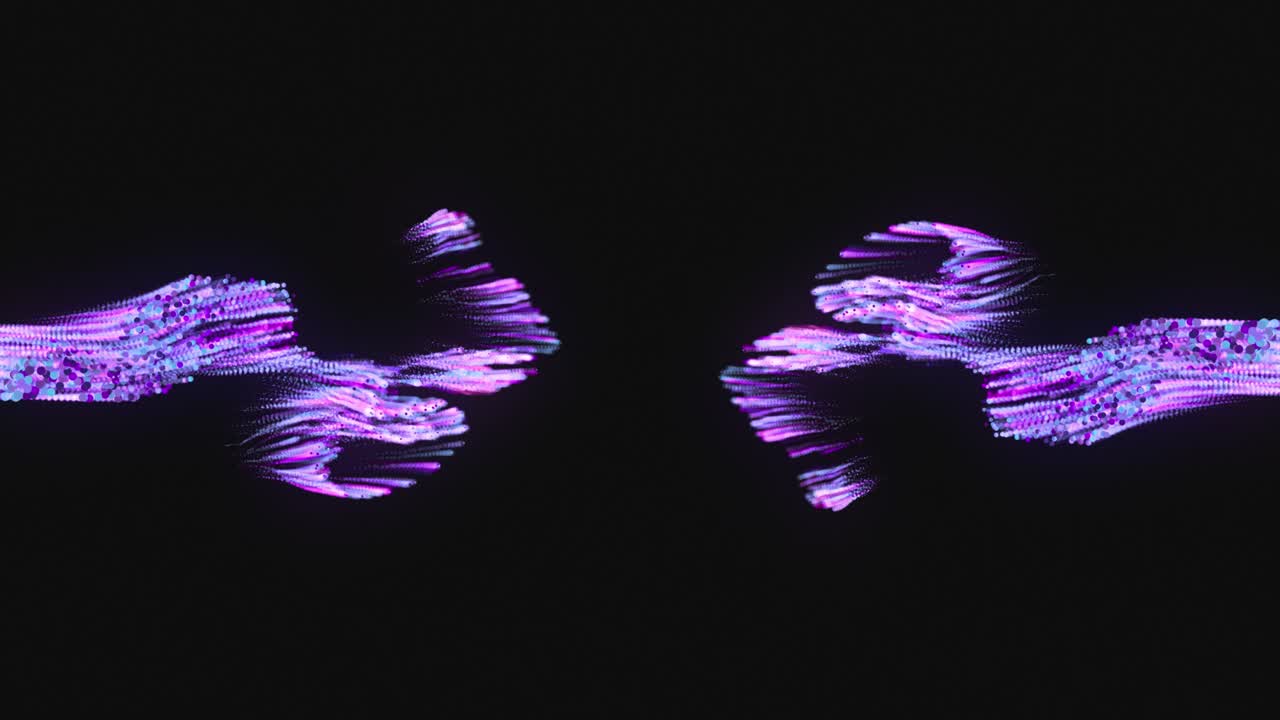 interacción de fondos mágicos de partículas brillantes multicolores - animación