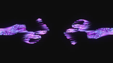 interacción de fondos mágicos de partículas brillantes multicolores - animación