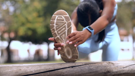 Stretching,-legs-and-sports-woman-in-park