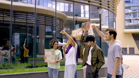 Group-Of-Multicultural-People-Protesting-On-Financial-District