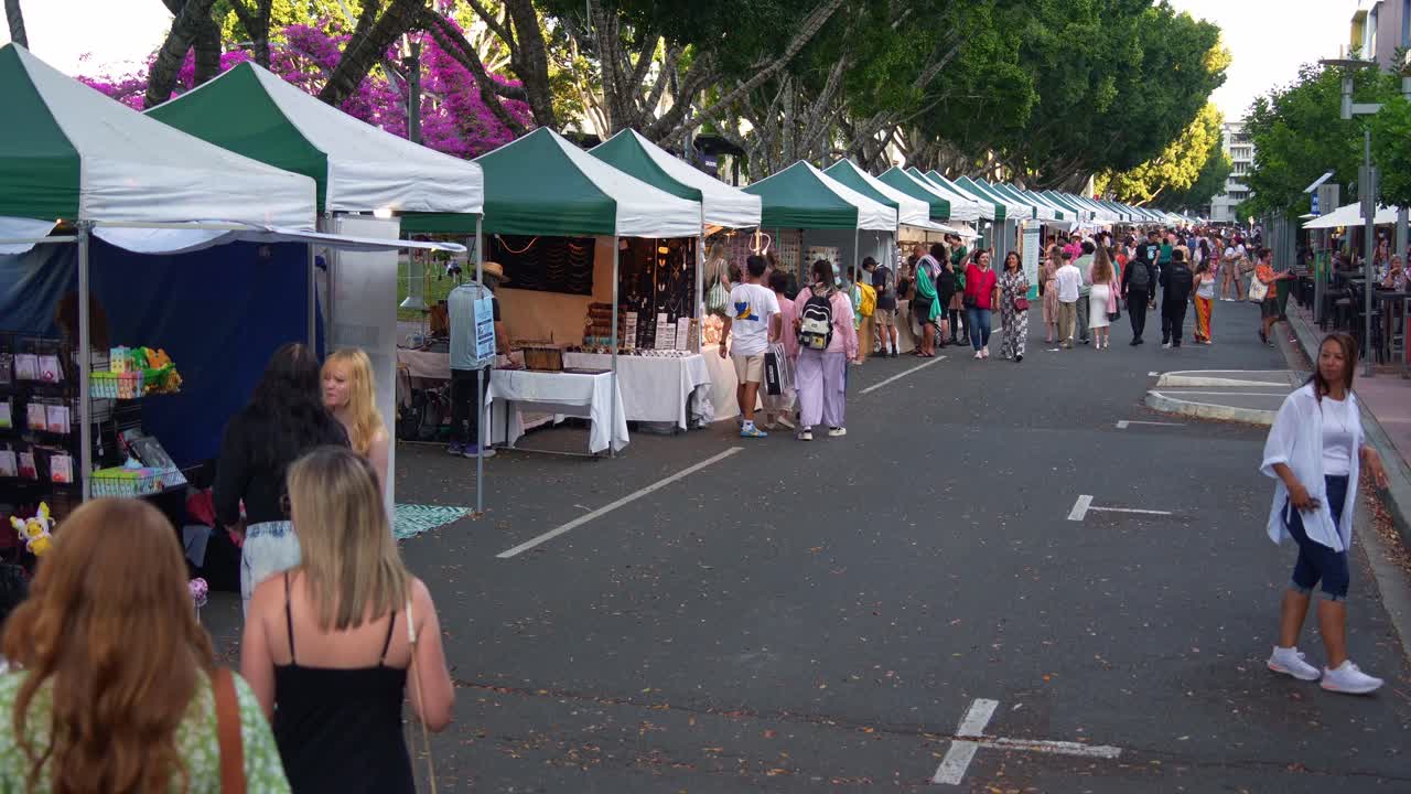 The Collective Markets in South Brisbane on the weekend, Brisbane's premier recreational and cultural destination with market stalls run along Little Stanley street.