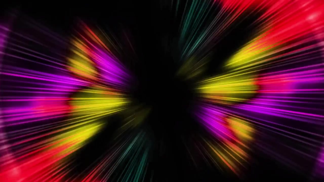 Animazione di scie luminose su sfondo nero
