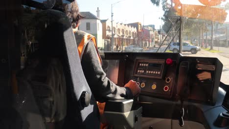 tram driver navigating through melbourne streets