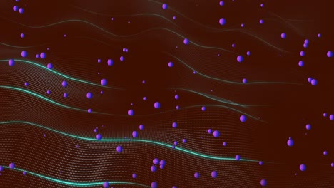 Animation-of-purple-balls-moving-on-patterned-background