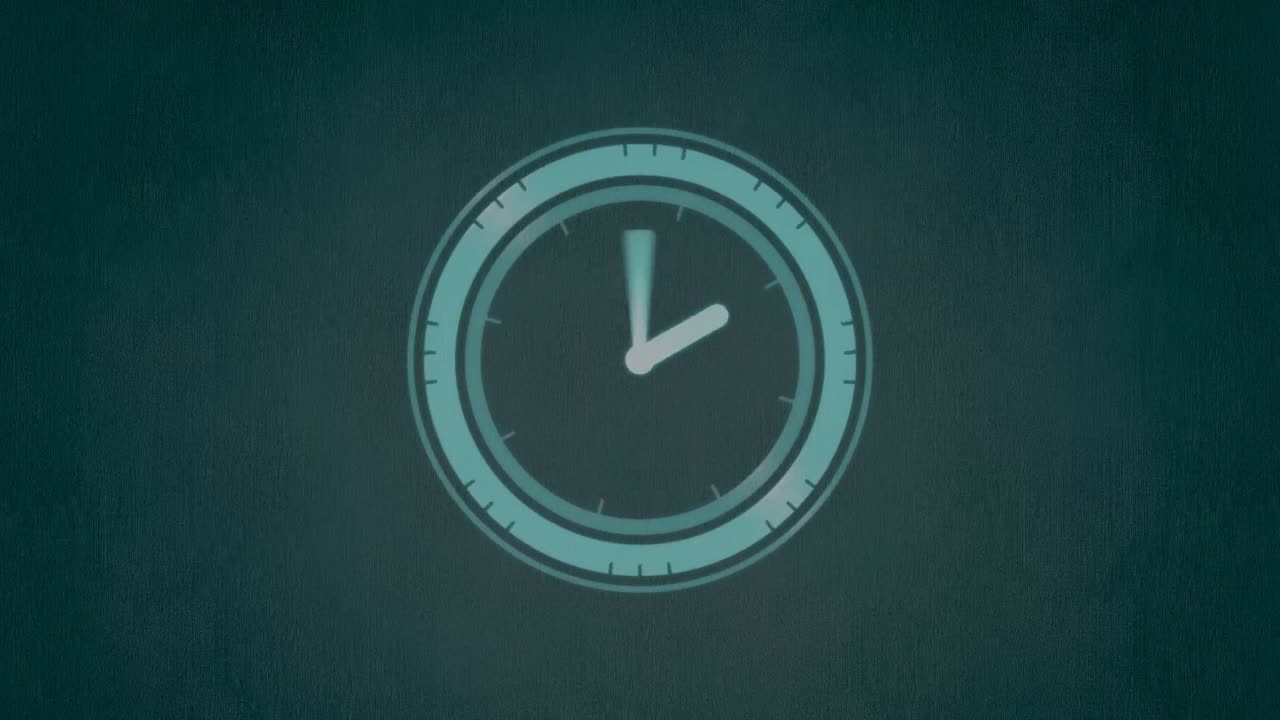 animación del reloj sobre un fondo gris