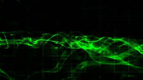 abstract digital sparkling green particles wave flow background