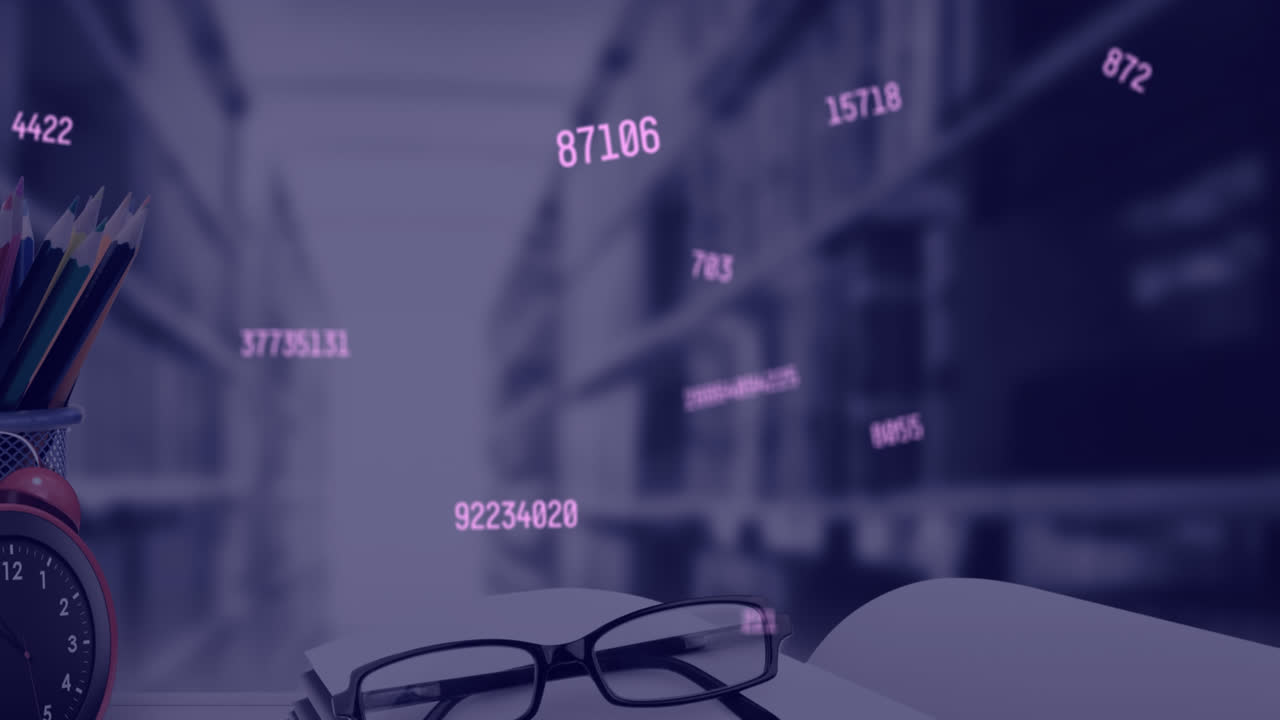 Animation of growing numbers over school items in class | Premium Stock ...