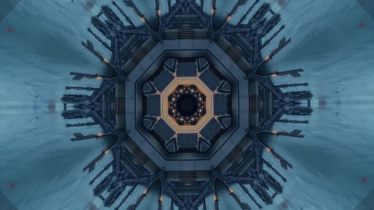city new york kaleidoscope landscape mandala animation graphic party background led trance trippy