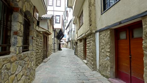 street alley in the old city of ohrid, macedonia (fyrom)