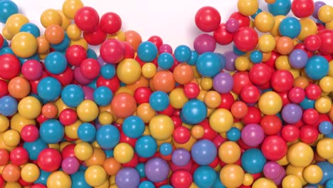 los globos brillantes que llenan la pantalla. los globos de transición de la parte superior a la parte inferior.