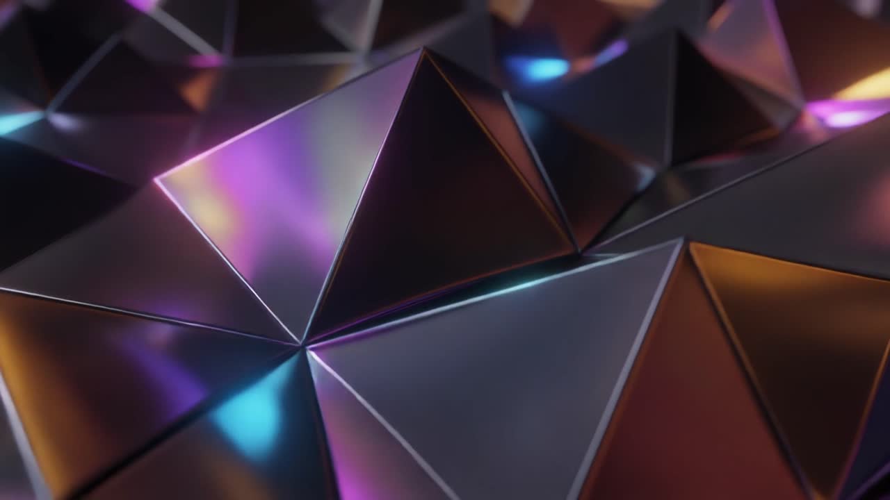 Sfondo astratto dinamico di triangoli geometrici riflettenti