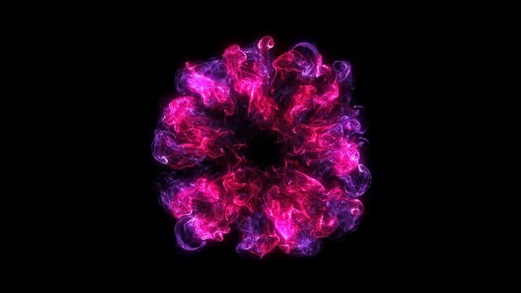Abstract Circular Explosion of Pink and Purple Colors
