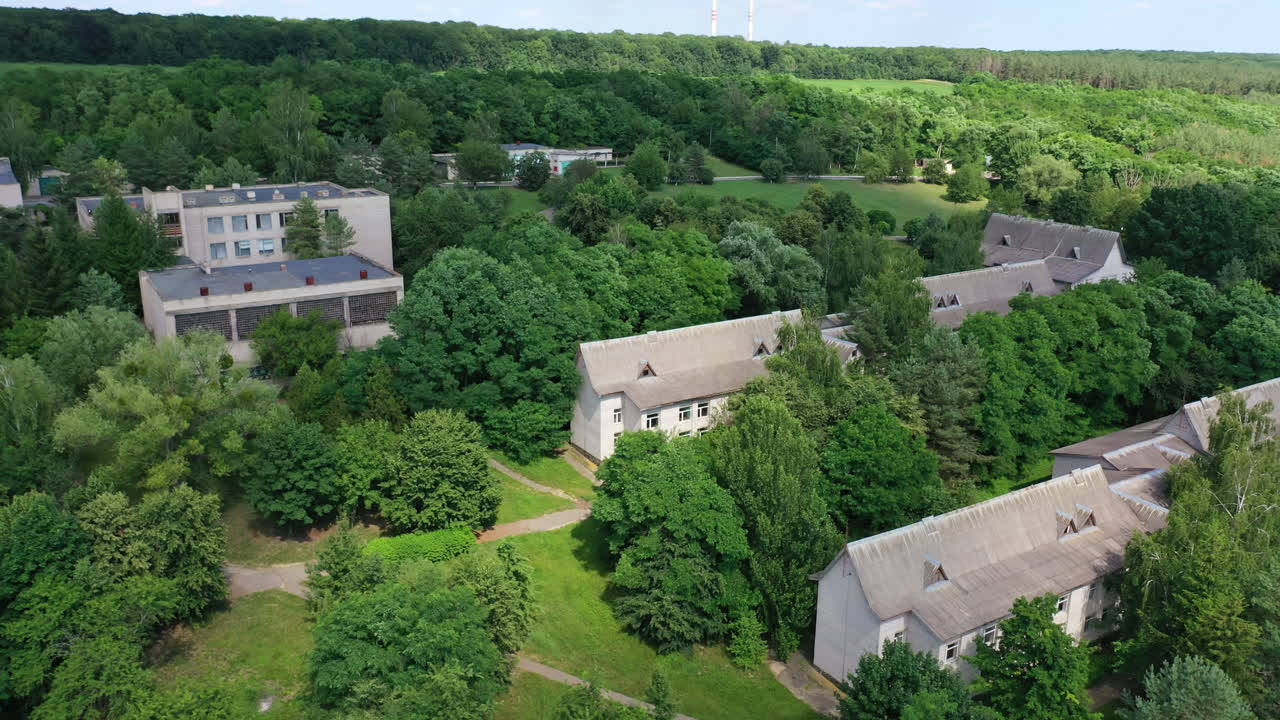 Aerial view of suburban houses. Aerial drone view of suburb area