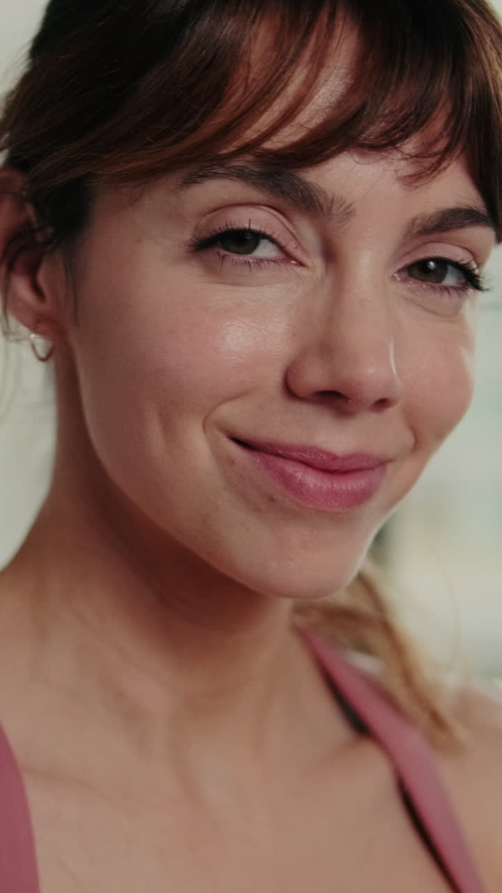 Happy Woman After Home Fitness Workout