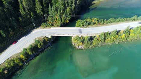 aerial view of vehicle moving on road at countryside 4k