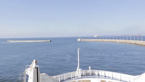 The-ferry-is-leaving-the-port-of-Helsingborg-Sweden-and-is-entering-the-Sound