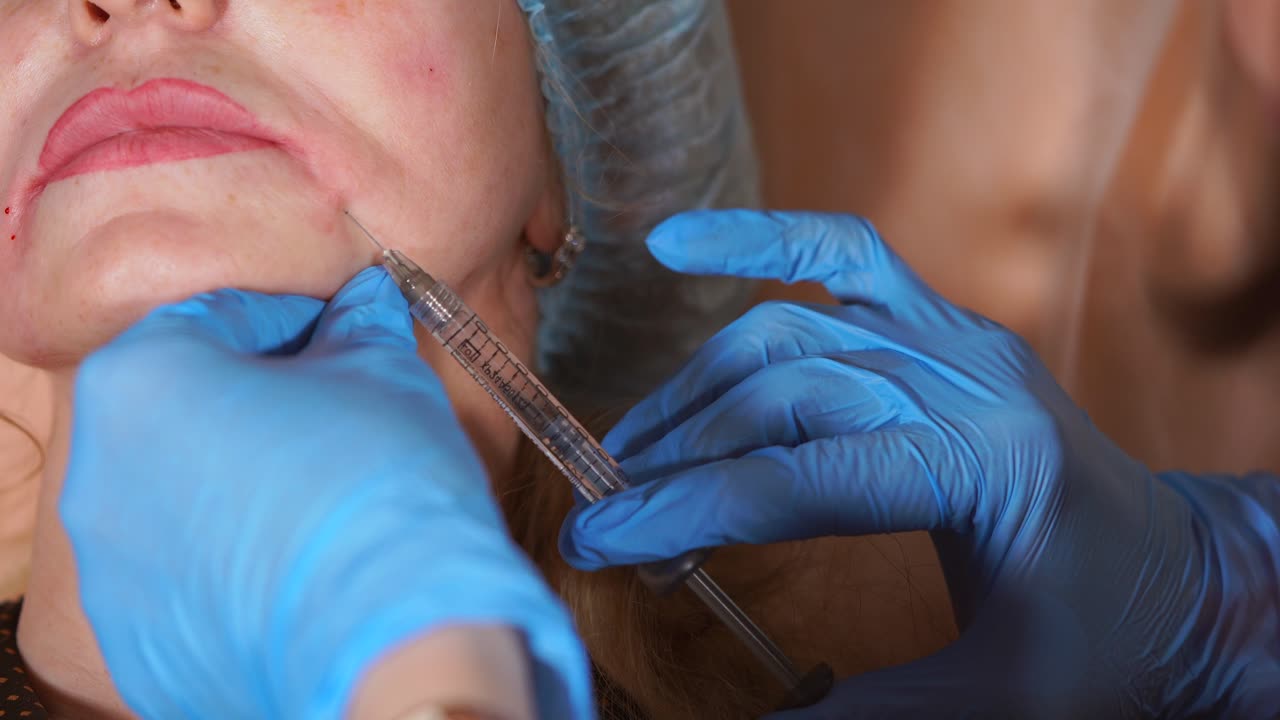 procedimiento de inyección facial