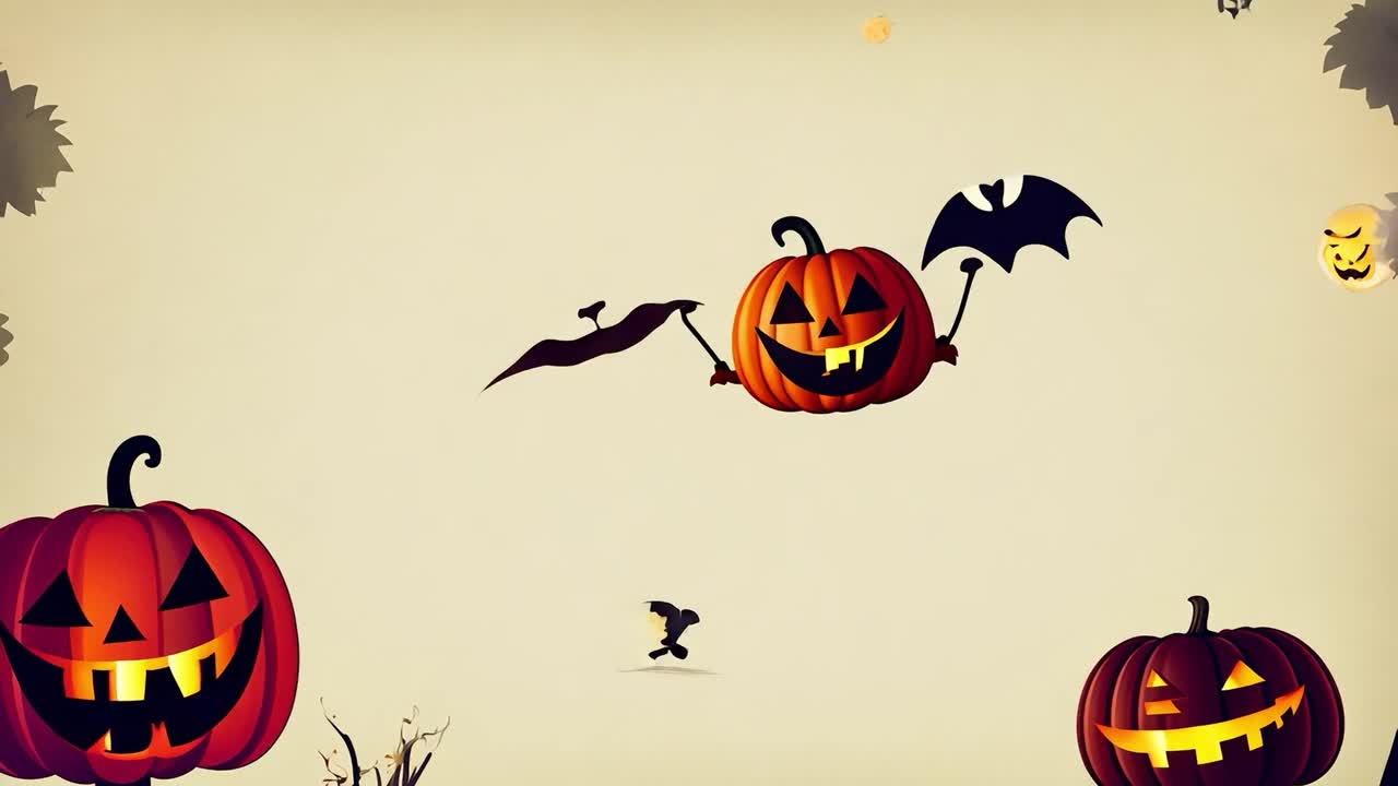 Buon Halloween! Zucche, pipistrelli e fantasmi.