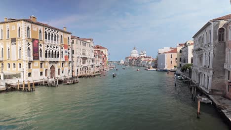 View along Grand Canal and Venetian style waterfront buildings
