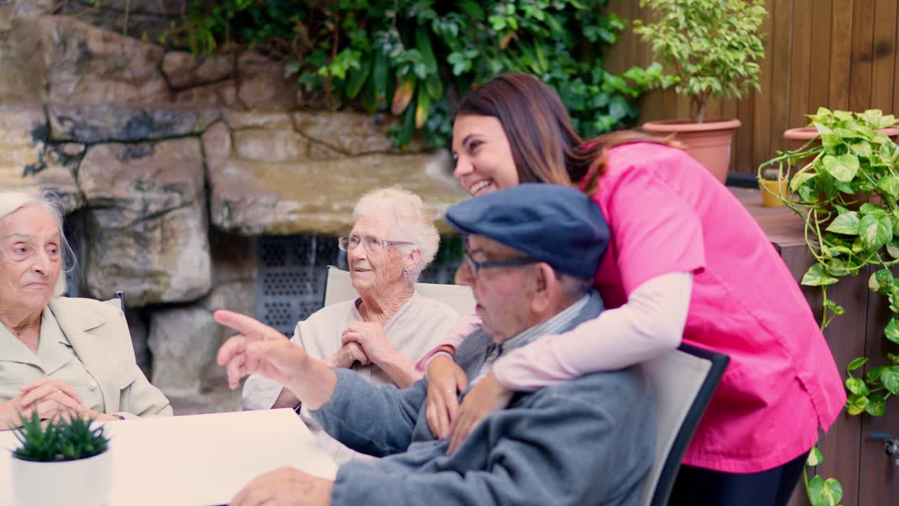 Elderly Care and Support in a Garden Setting