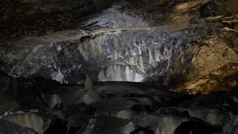 a pan shot in a natural cave