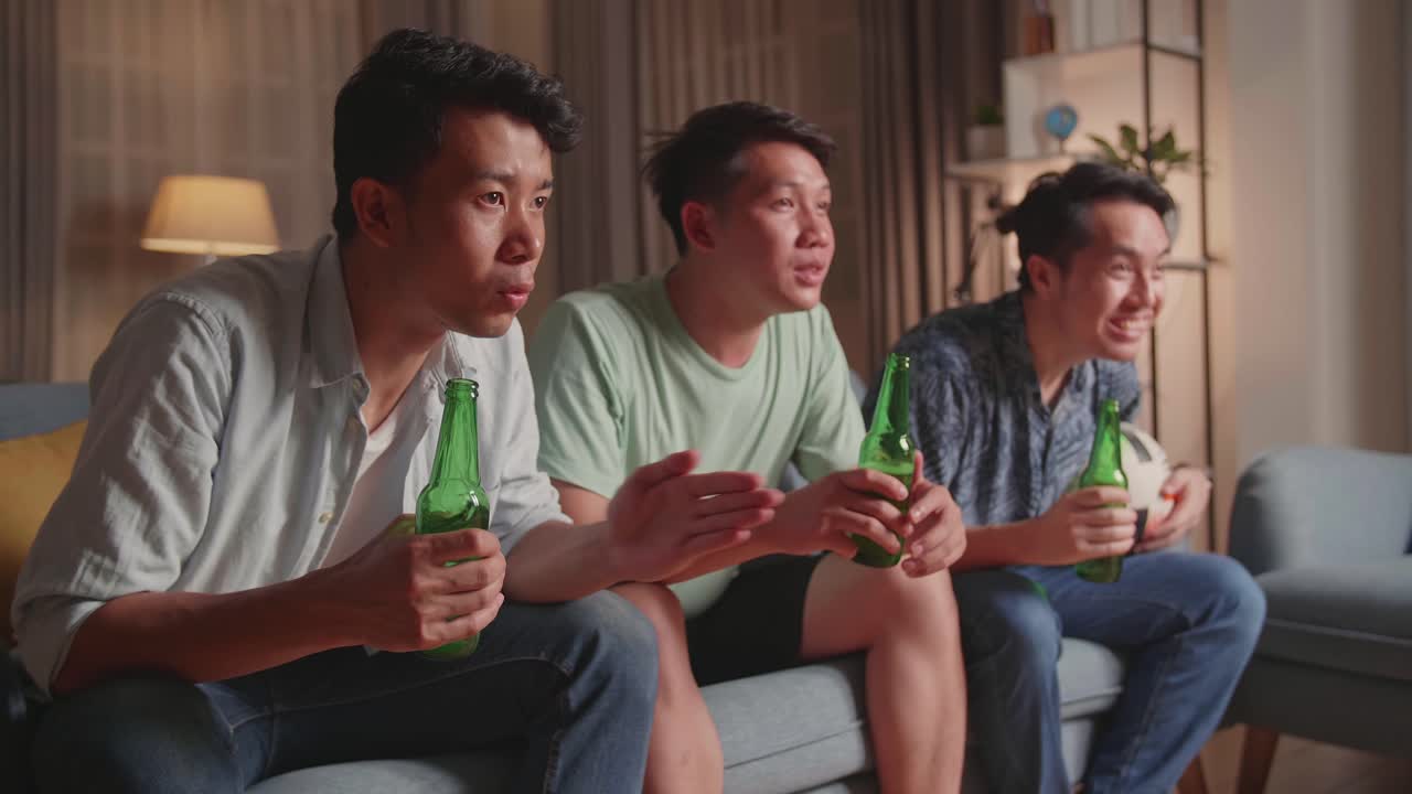 Friends Watching a Game at Home